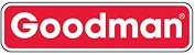 Goodman logo with white text on a red background, outlined by a white and black border.