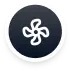 A friendly white fan icon set against a dark blue circular background, representing a reliable service from the Childers team.